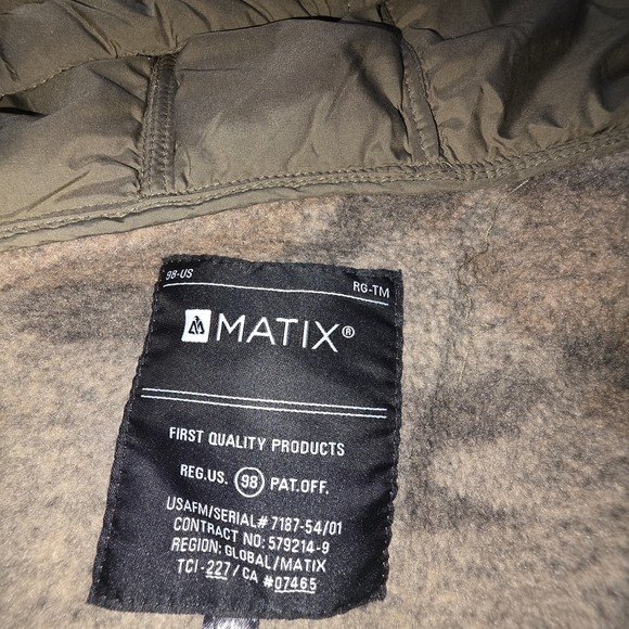 Matix Camo Hooded Jacket Men's XL Green Zip Up 100% Polyester Deep Inside Pocket - Picture 5 of 10